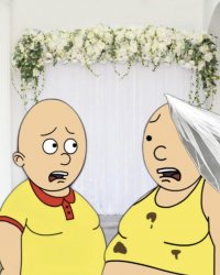 Fat Caillou and Fat Charlie Brown Wedding Meme Template