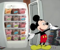Mickey mouse and the fridge of IDK Meme Template