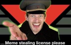 Meme stealing license please Meme Template
