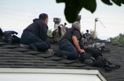 Rooftop snipers defending American homes Meme Template