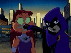 Raven silencing Starfire Meme Template