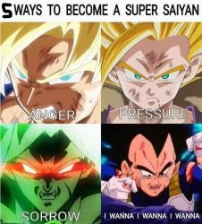 5 Ways to become a Super Saiyan Meme Template