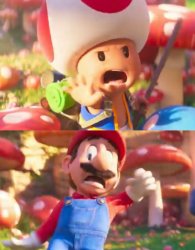 Toad Stops Mario Meme Template