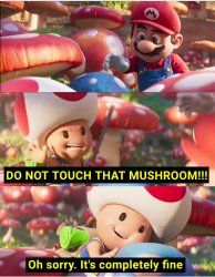 Do not touch that mushroom Meme Template