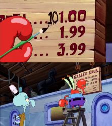 101 dollars for a Krabby Patty? Meme Template