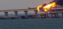 Crimean Bridge fire Meme Template