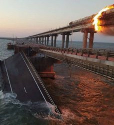 Crimean bridge on fire Meme Template