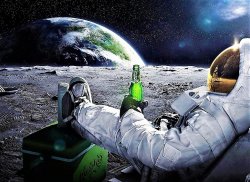 Astronaut drinking beer watching Earth 1 Meme Template