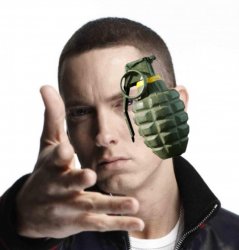 Eminem throwing grenade Meme Template