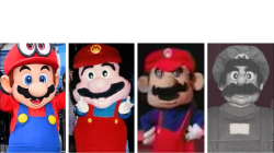 Mario becomes uncanny Meme Template