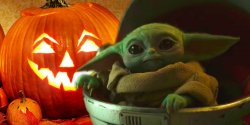 Baby Yoda Halloween Meme Template