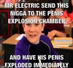 mr electric send this *censored* to the penis explosion chamber Meme Template