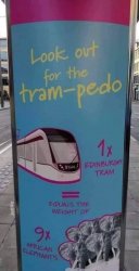 Look out for the tram pedo Meme Template