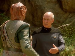 Picard Talking to Darmok Meme Template