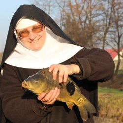 carp catching nun Meme Template