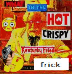 What in the hot crispy kentucky fried frick Meme Template