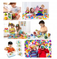 Children playing with educational toys Meme Template
