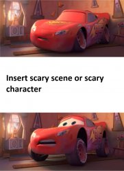 lightning mcqueen having a nightmare Meme Template