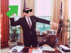 Ronald Reagan deal with it sunglasses upvote Meme Template