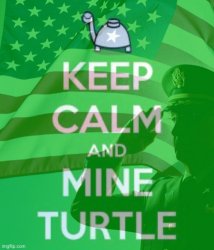 Keep calm and mine turtle salute Meme Template