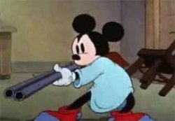 Micky mouse with a gun Meme Template