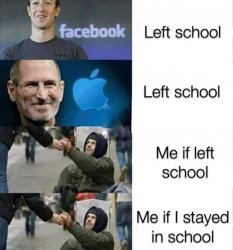 Me if I left school Meme Template