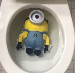Minion in toilet Meme Template