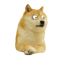 Scared doge Meme Template