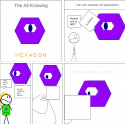 All Knowing Hexagon but made from Google Slides Meme Template