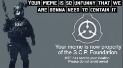 the SCP Foundation now owns this meme Meme Template
