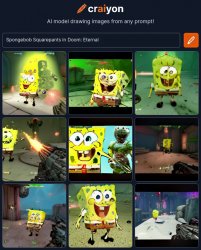 Spongebob Squarepants in Doom: Eternal Meme Template