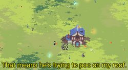 That means he's trying to poo on my roof. Meme Template
