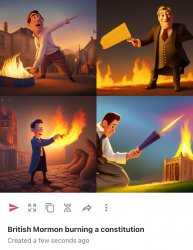 British Mormon burning a constitution Meme Template