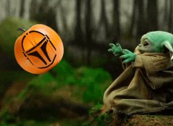 Baby Yoda Pumpkin Meme Template