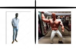 mannequin vs. chad mannequin Meme Template