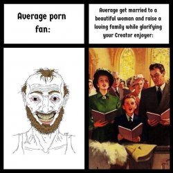 Porn fan vs. marriage enjoyer Meme Template