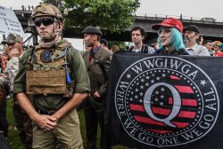 White Supremacist Militia QAnon Q Meme Template