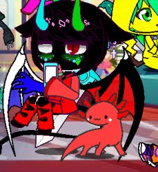 Nightmare whith an axolotl Meme Template