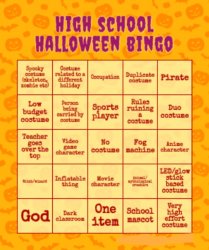 High school Halloween bingo Meme Template