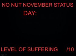 No nut November status Meme Template