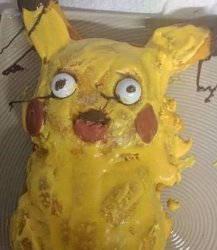 Cursed Pikachu cake Meme Template