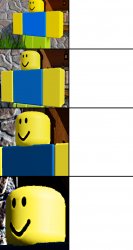 Roblox Noob Becoming Uncanny Meme Template