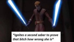 Ignites a second saber Meme Template