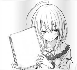 Shy anime girl notepad Meme Template