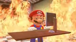 Mario on fire I don't get it Meme Template