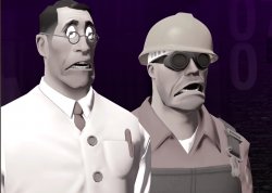 Engie and Medic Shocked Meme Template