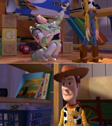 Toy story buzz overreacting Meme Template
