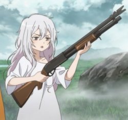 anime girl shotgun Meme Template