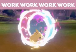 WORK WORK WORK WORK Morpeko Aura wheel Meme Template