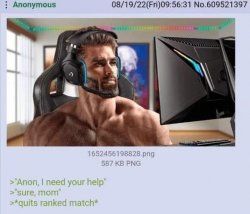 Anon chad quits video game Meme Template